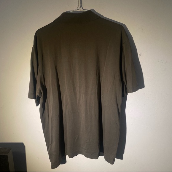 CALVIN KLEIN khaki short sleeve stretchy half zip tee - Picture 4 of 4
